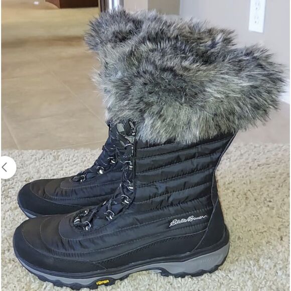 Eddie Bauer Waterproof MicroTherm II w/ Fur Winter Snow Boot Women 8 - Picture 4 of 5